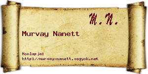 Murvay Nanett névjegykártya